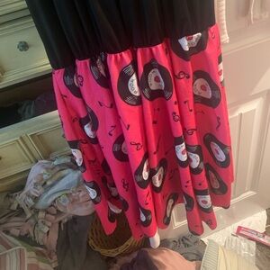Pink and Black Music Note Skirt